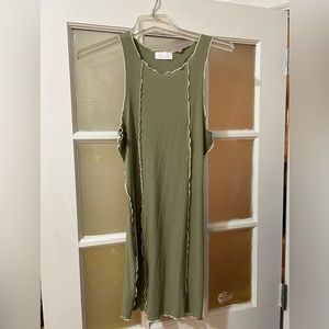 Isalis Emily Lettuce Hem Dress in Sage